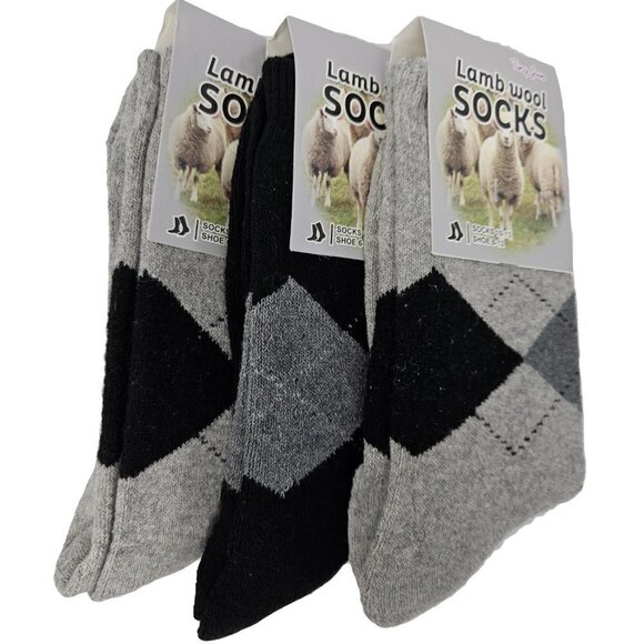 Men Lamb Wool Socks, Thermal Warm Winter Boot Crew Socks 3-Pairs - Picture 1 of 3
